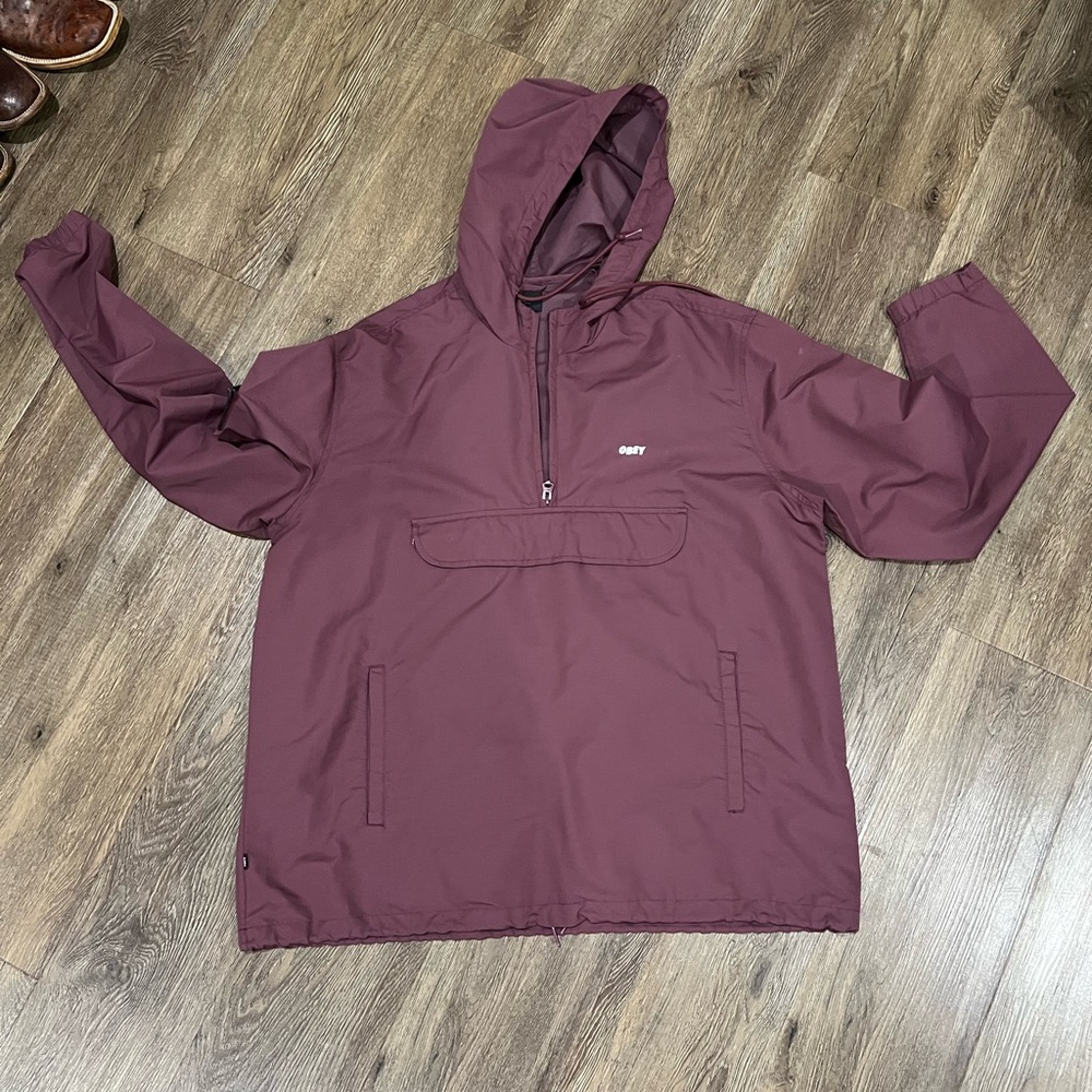 OBEY Maroon Hooded windbreaker